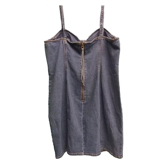 NWT Steve Madden Denim Medium Wash Blue Jean Tank Dress XL Retro Streetwear - Picture 4 of 9